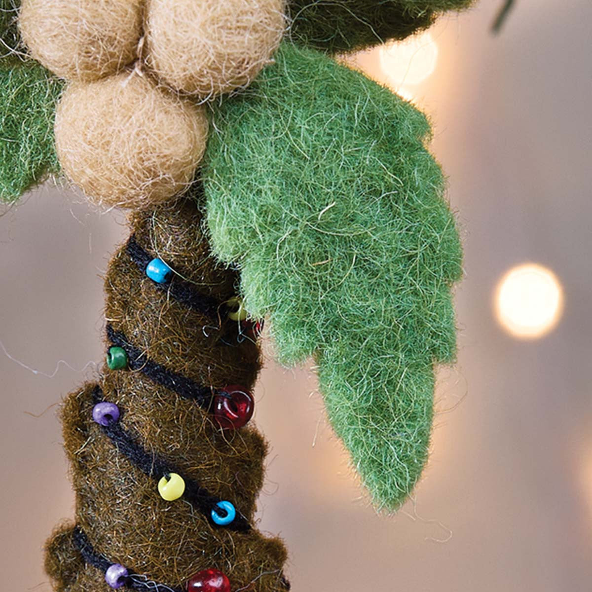Tropical Palms Felt Ornaments - Set of 4