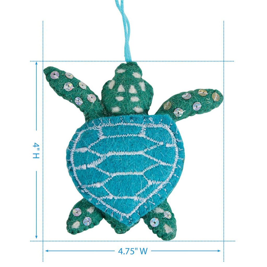 Oceanic Turtle Felt Ornaments - Set of 4 - OUT OF STOCK UNTIL 09/17/2026