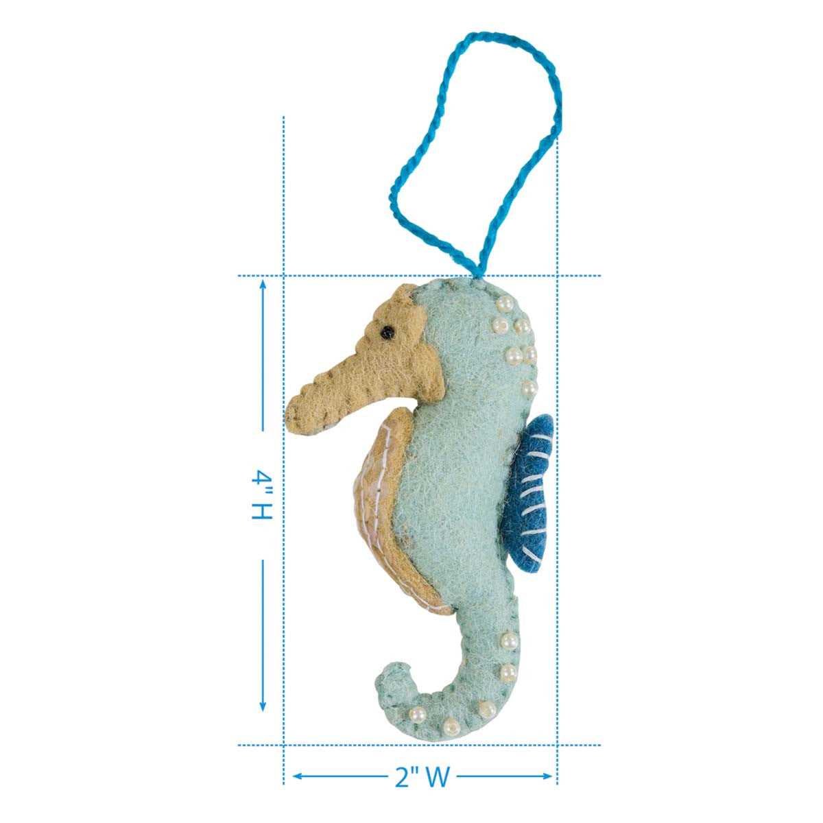 Oceanic Seahorse Felt Ornaments - Set of 4 - OUT OF STOCK UNTIL 09/17/2026