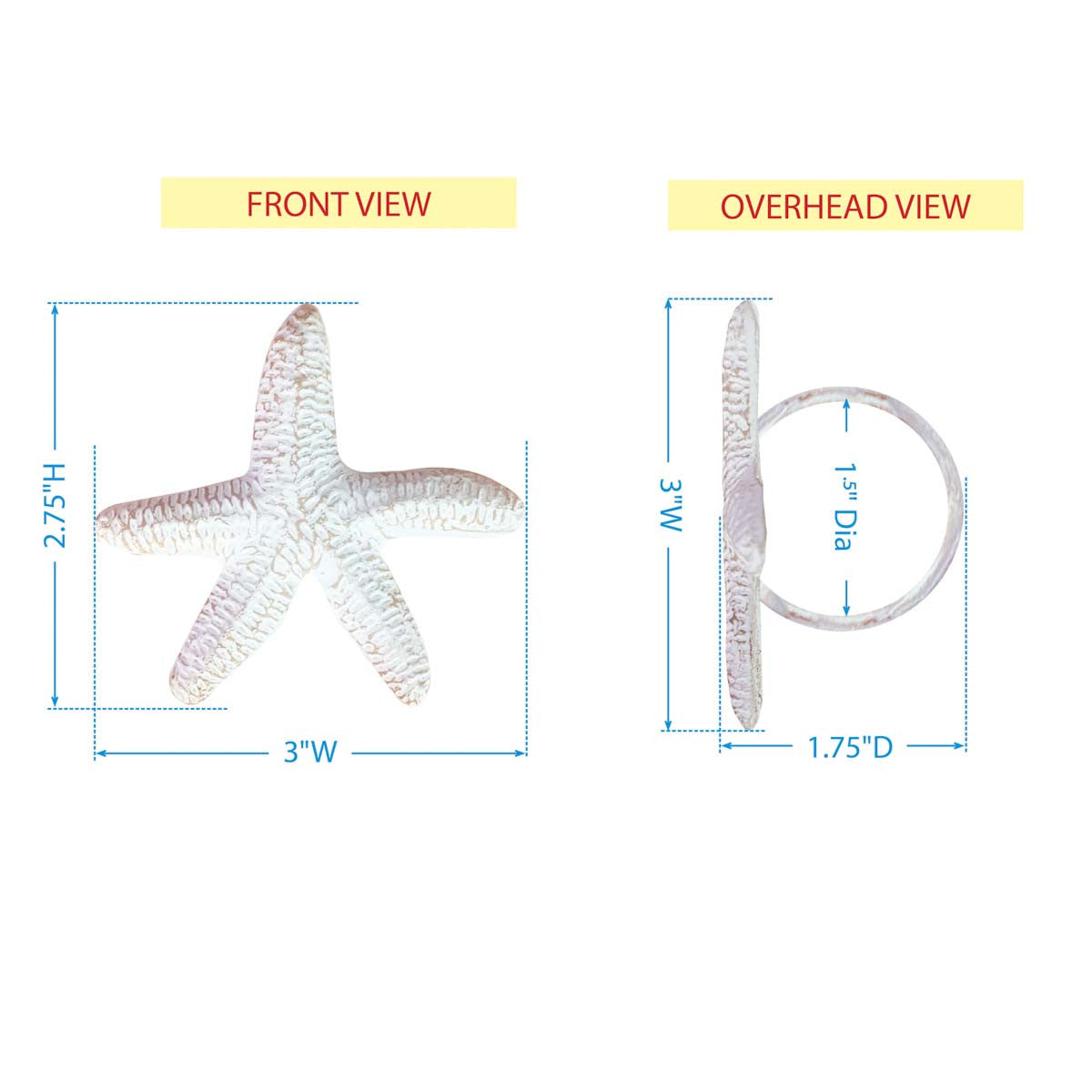 Sea Star Napkin Rings - Set of 4 - OUT OF STOCK UNTIL 09/17/2026