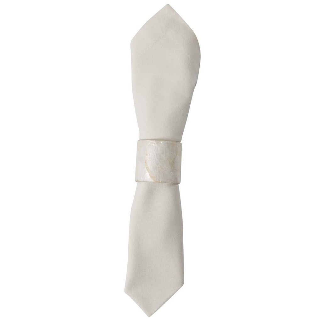 Pearlized Seashell Napkin Rings - Set of 4