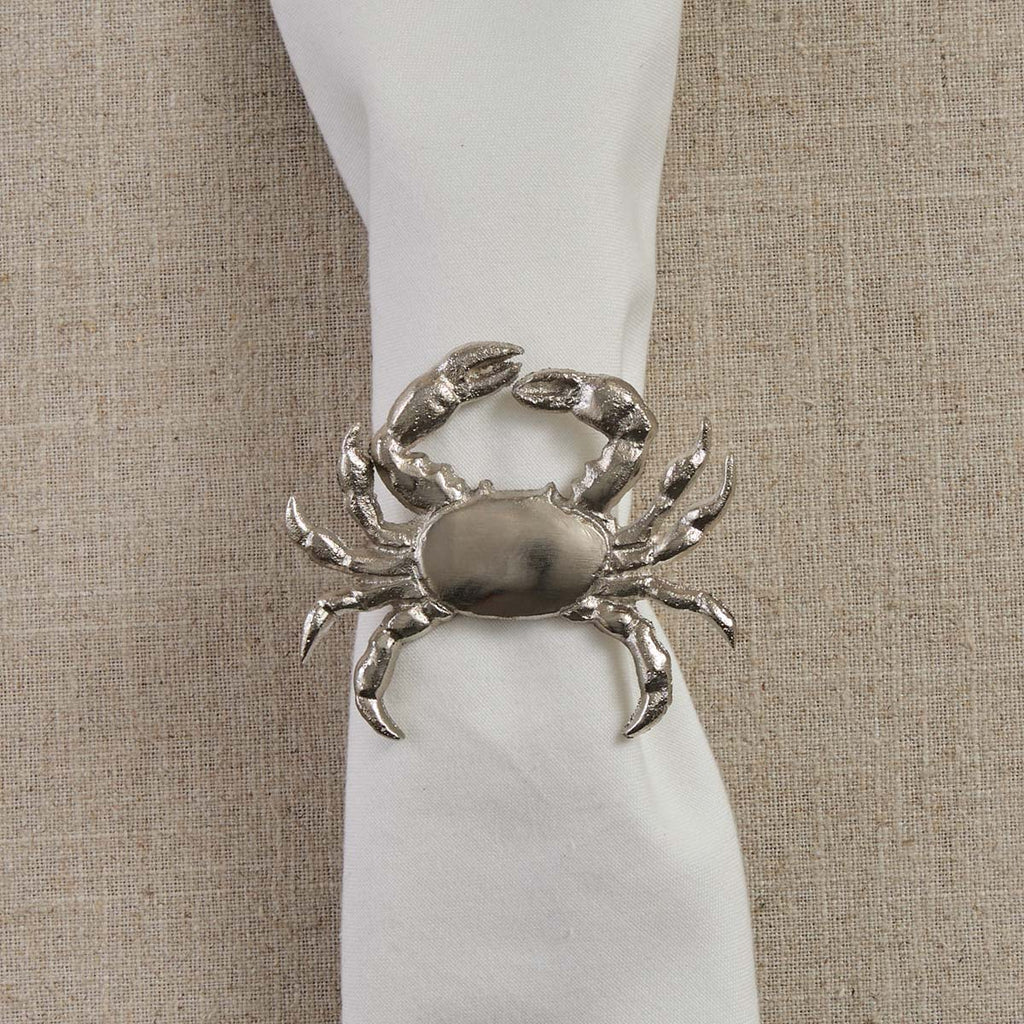 Silver Crab Napkin Rings - Set of 4