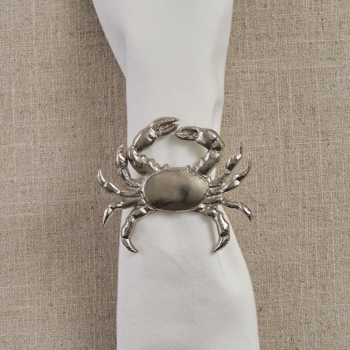 Silver Crab Napkin Rings - Set of 4