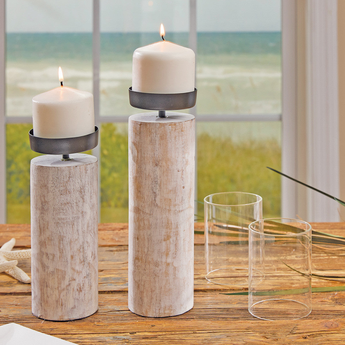 Beachcomber's Votive Pillar Candle Holder - Short