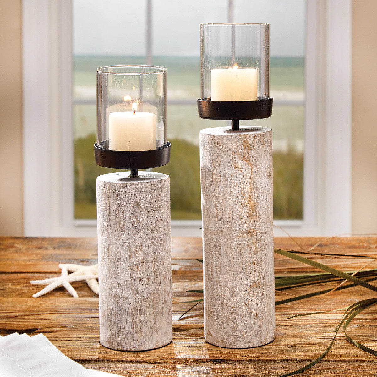 Beachcomber's Votive Pillar Candle Holder - Tall