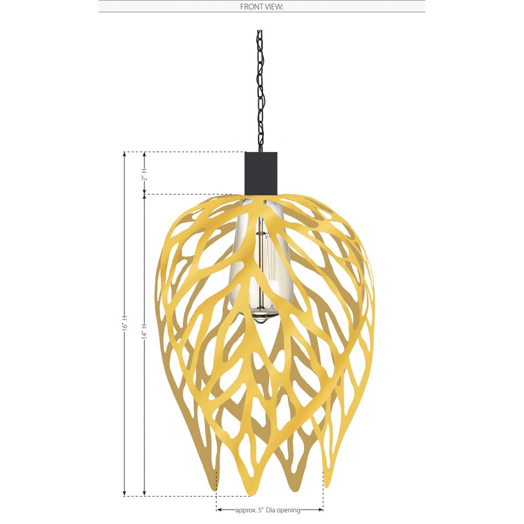 Golden Foliage Pendant Light