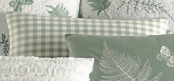 Botanical Bliss Checked Pillow Cover