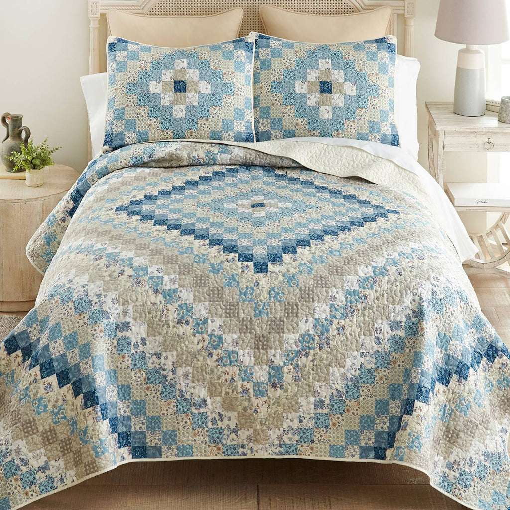 Seabreeze Diamond Quilt Bed Set - Queen