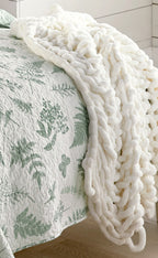 Ivory Knitted Chenille Throw