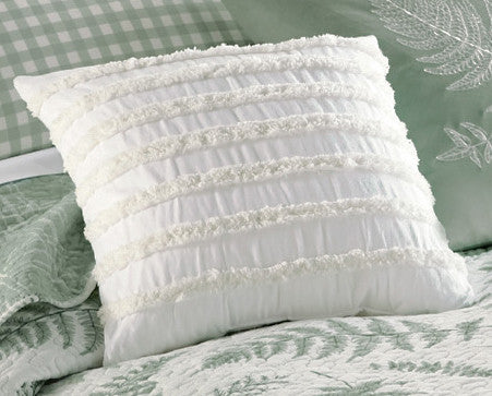 White Bliss Fringed Pillow