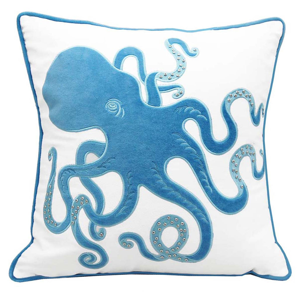 Blue Ocean Octopus Pillow