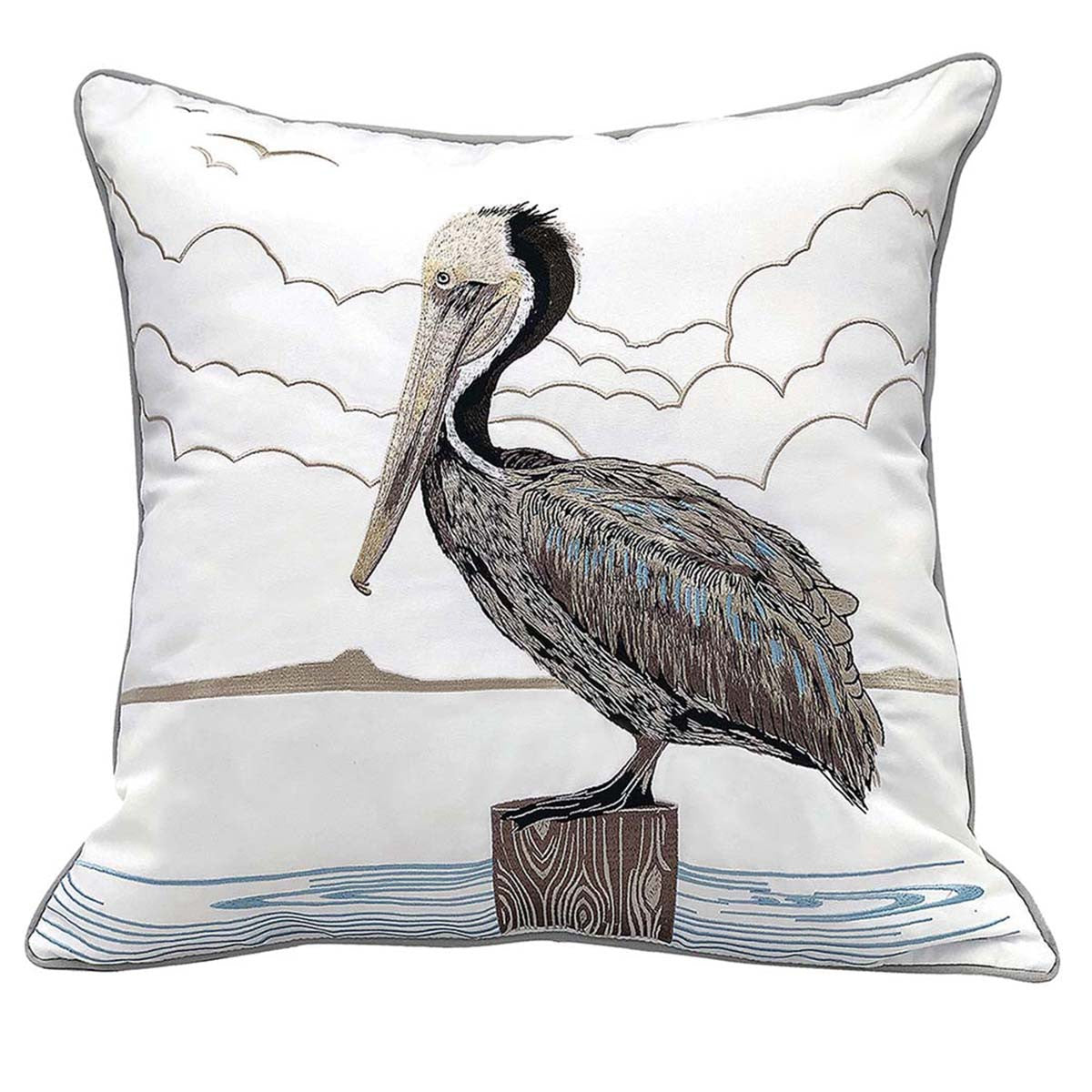Beach Basker Pelican Indoor/Outdoor Pillow
