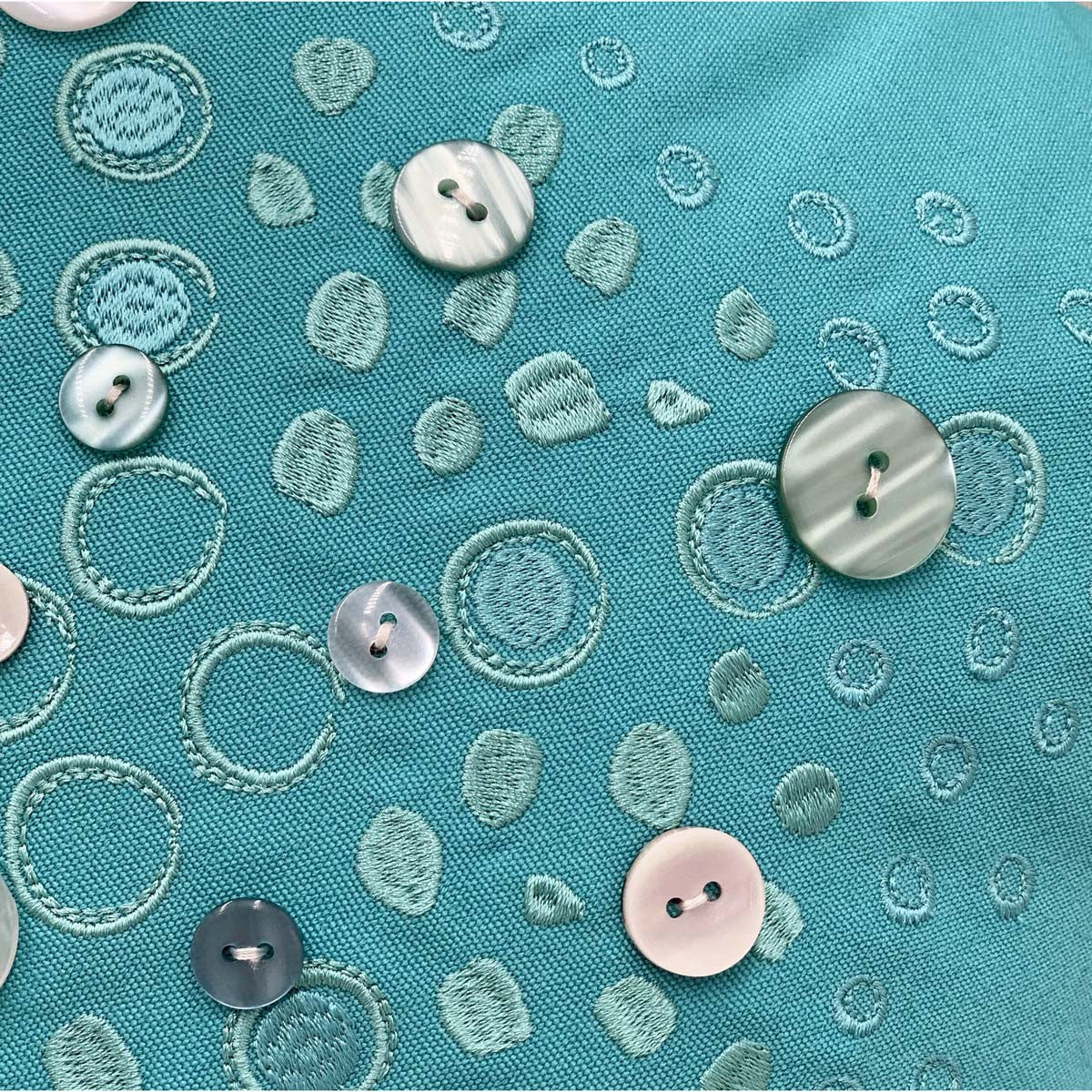 Turquoise Starfish with Buttons Pillow
