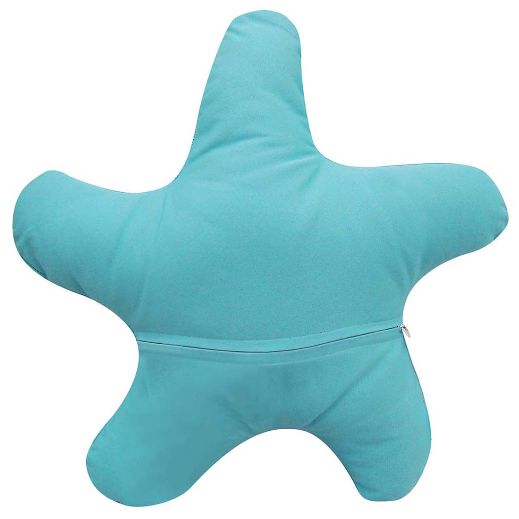 Turquoise Starfish with Buttons Pillow
