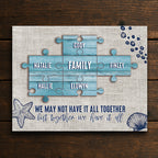 Seaside Puzzle Personalized Stretched Canvas - Large