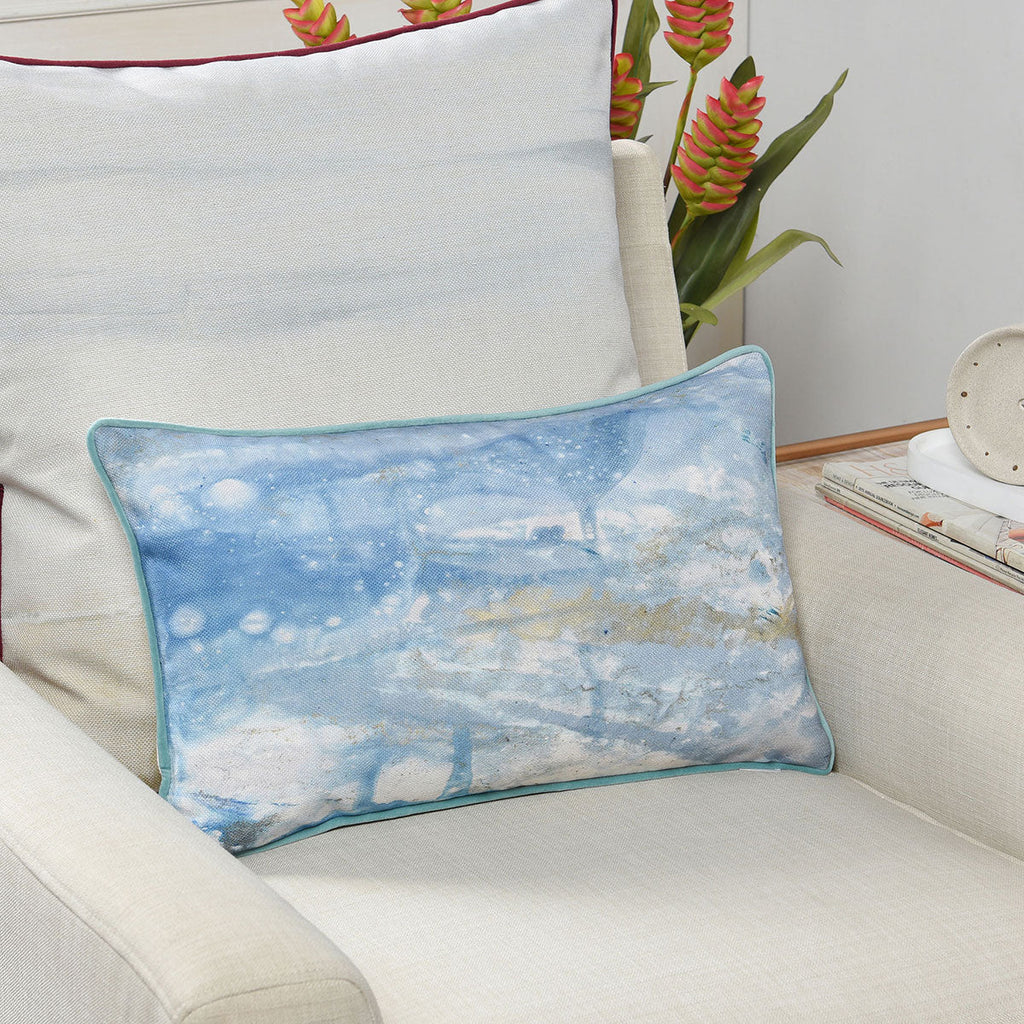 Abstract Ocean Linen Pillow - Rectangular