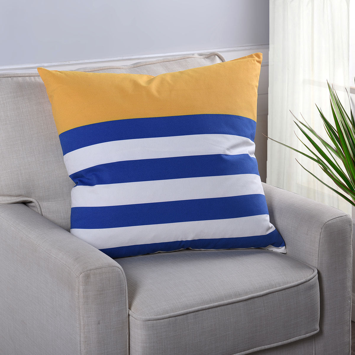 Yacht Club Pillow - Blue & Yellow