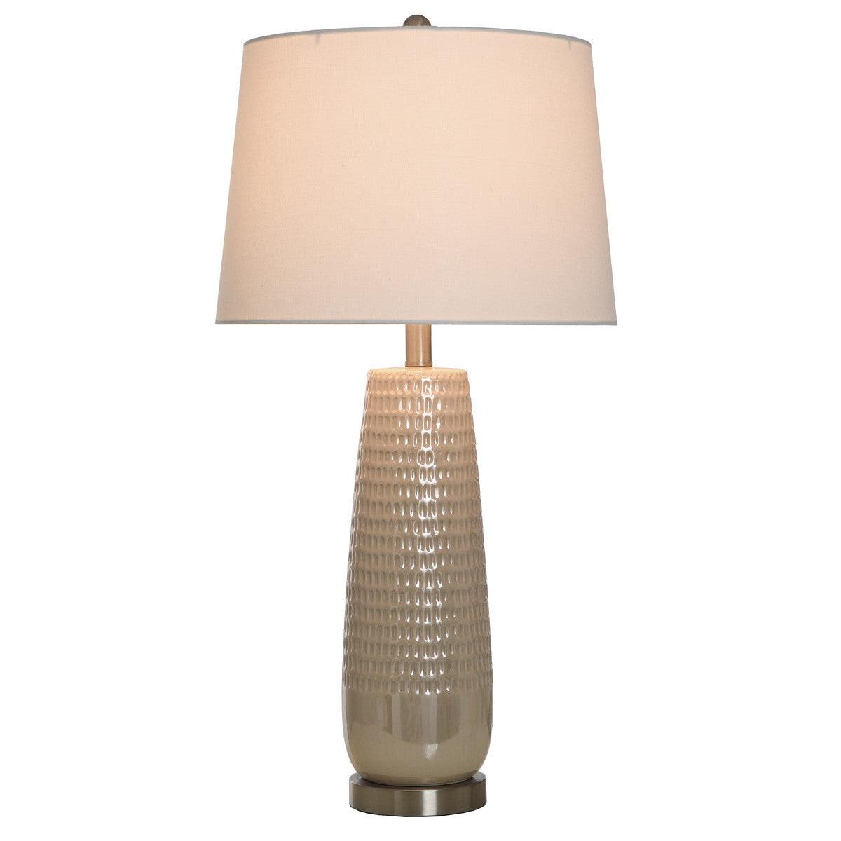 Gloss Dimple Ceramic Table Lamp - Cream
