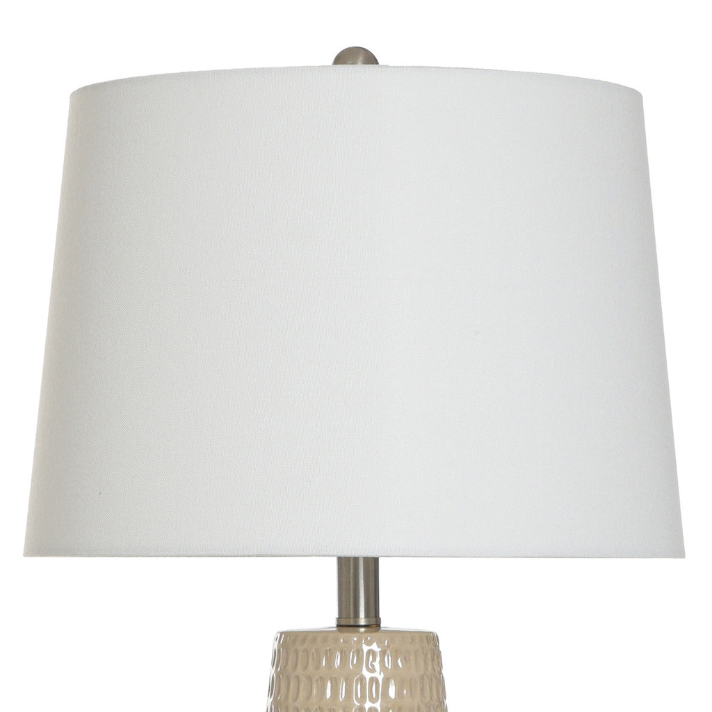 Gloss Dimple Ceramic Table Lamp - Cream