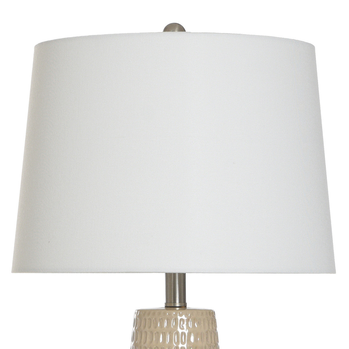 Gloss Dimple Ceramic Table Lamp - Cream