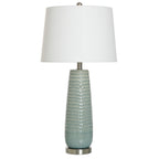 Gloss Dimple Ceramic Table Lamp - Sage