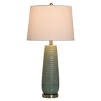 Gloss Dimple Ceramic Table Lamp - Sage