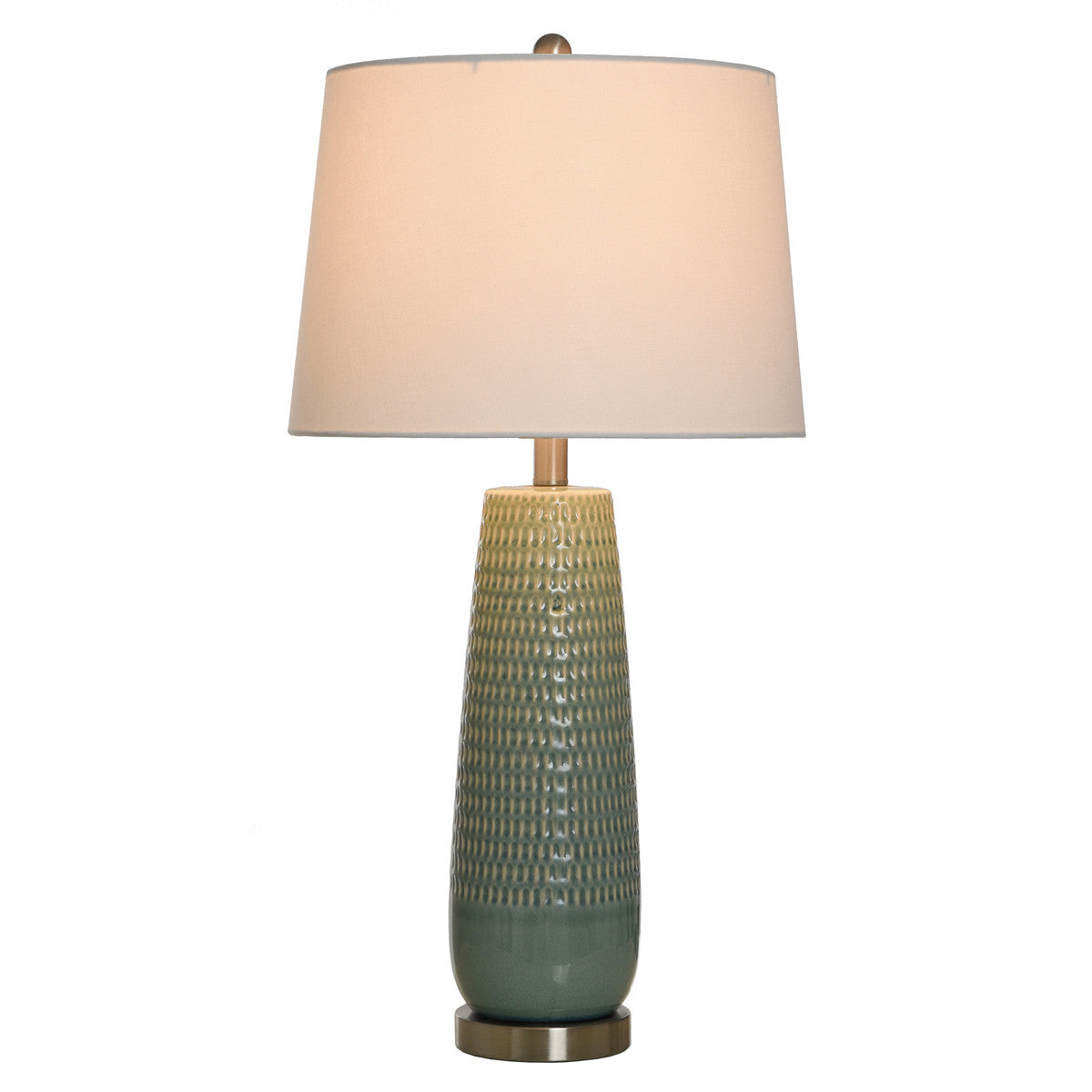 Gloss Dimple Ceramic Table Lamp - Sage