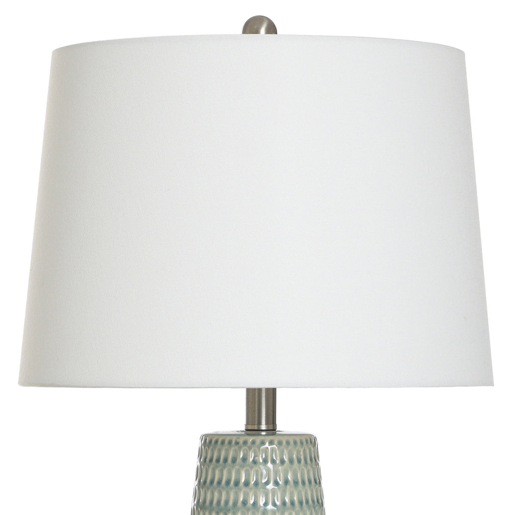 Gloss Dimple Ceramic Table Lamp - Sage