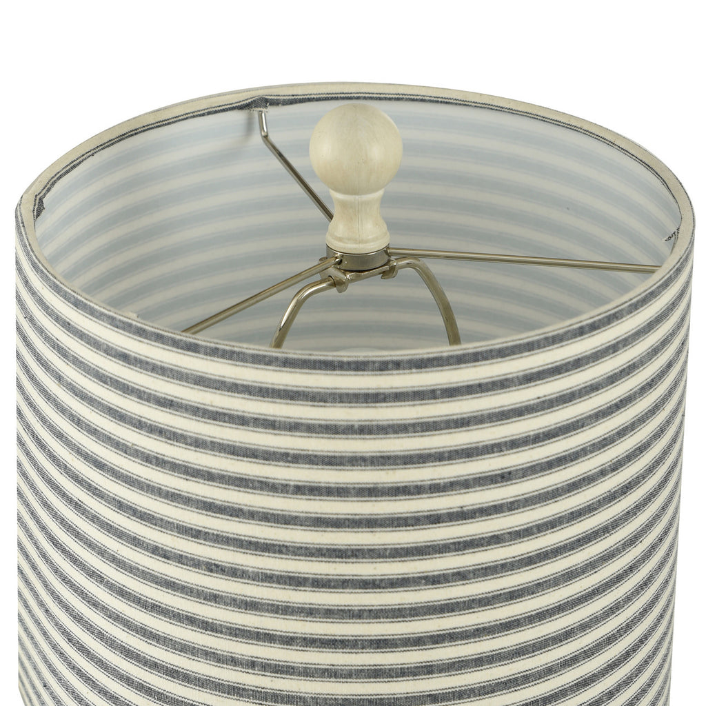 Blue Anchor Table Lamp with Striped Shade