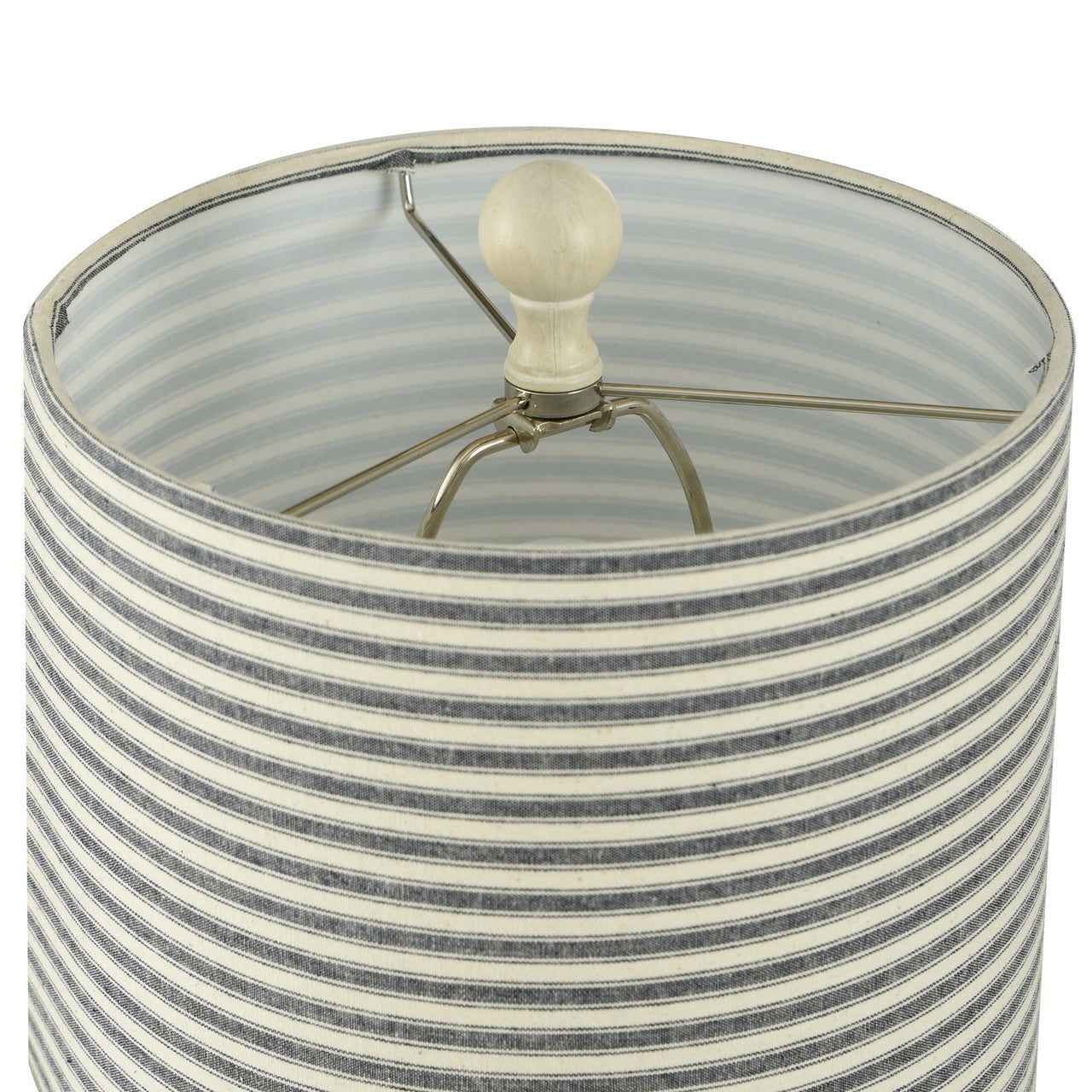 Blue Anchor Table Lamp with Striped Shade