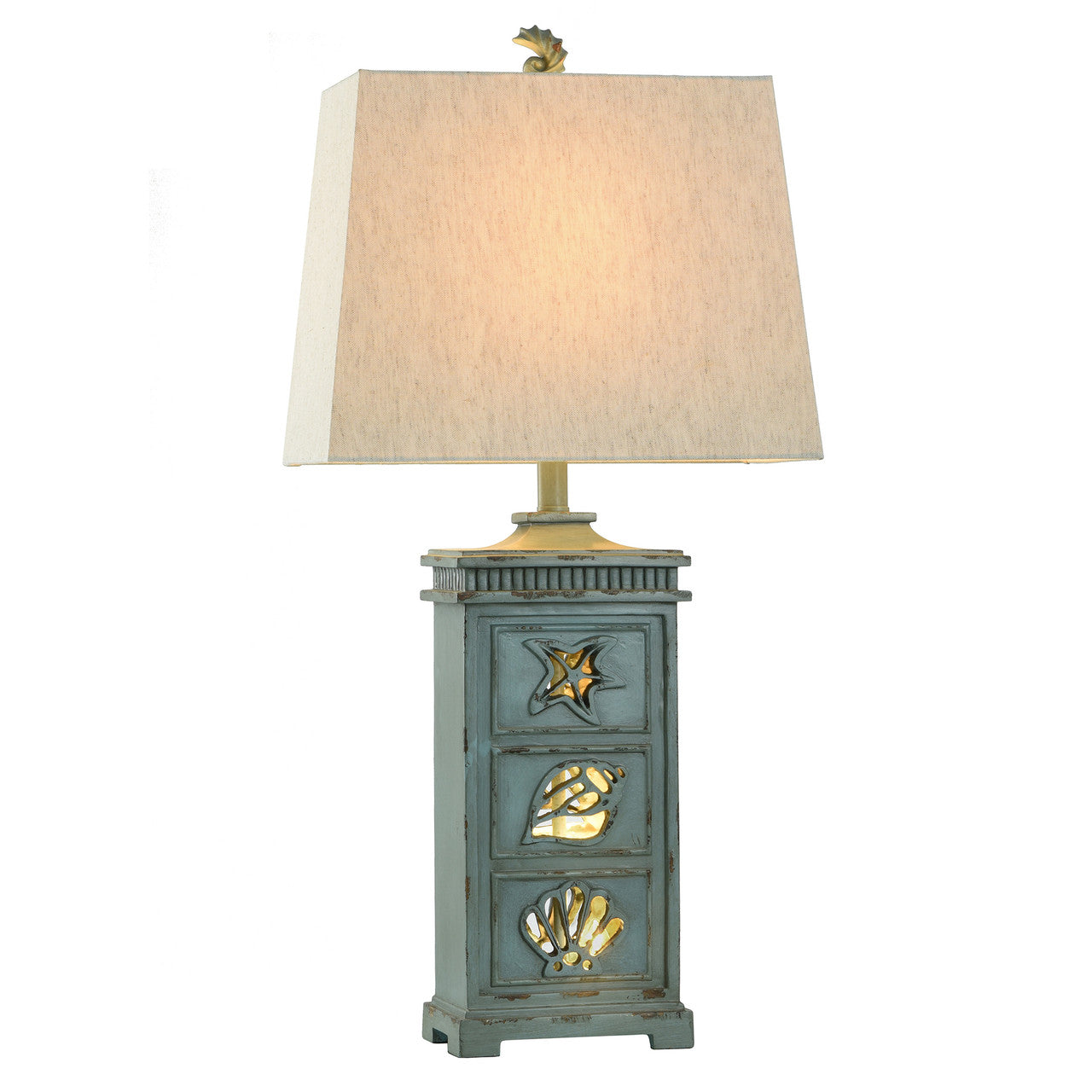 Coastal Shells Table Lamp with Nightlight
