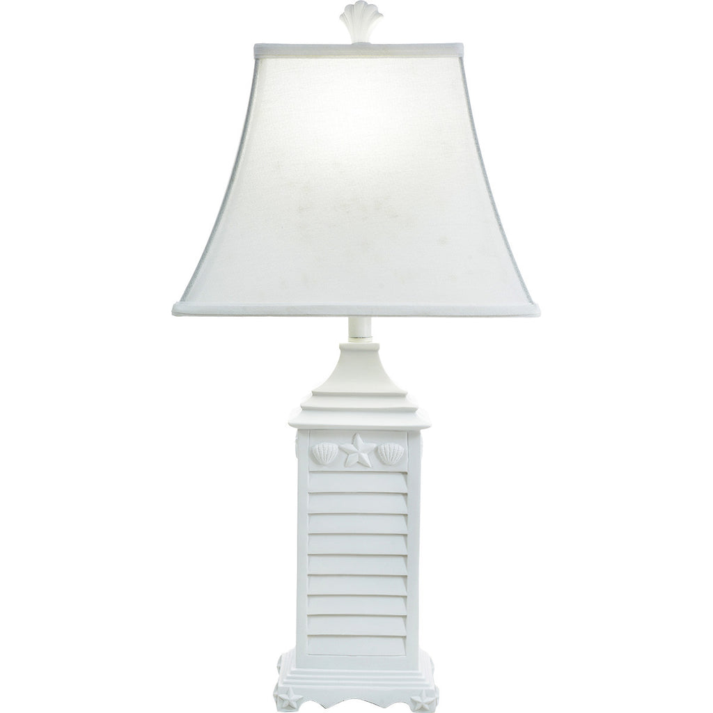 White Shell Shutter Table Lamp