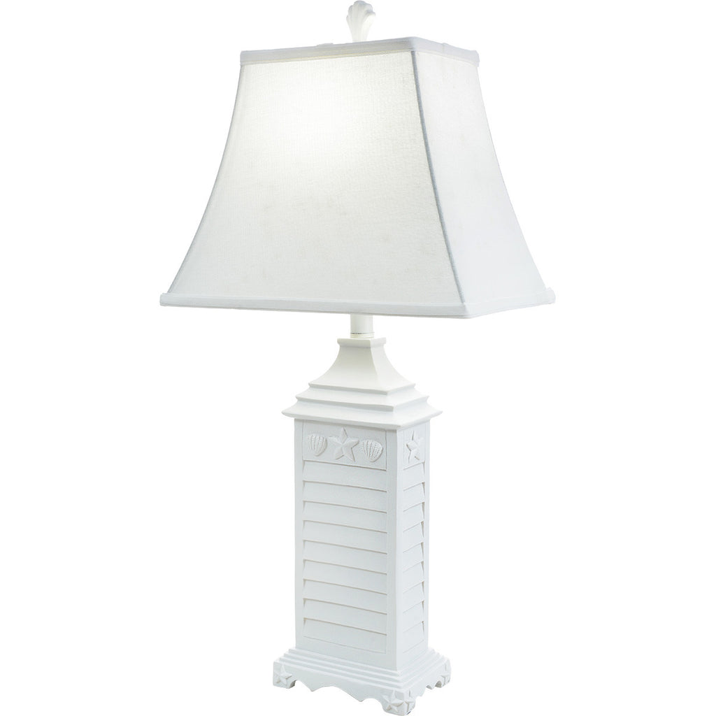 White Shell Shutter Table Lamp