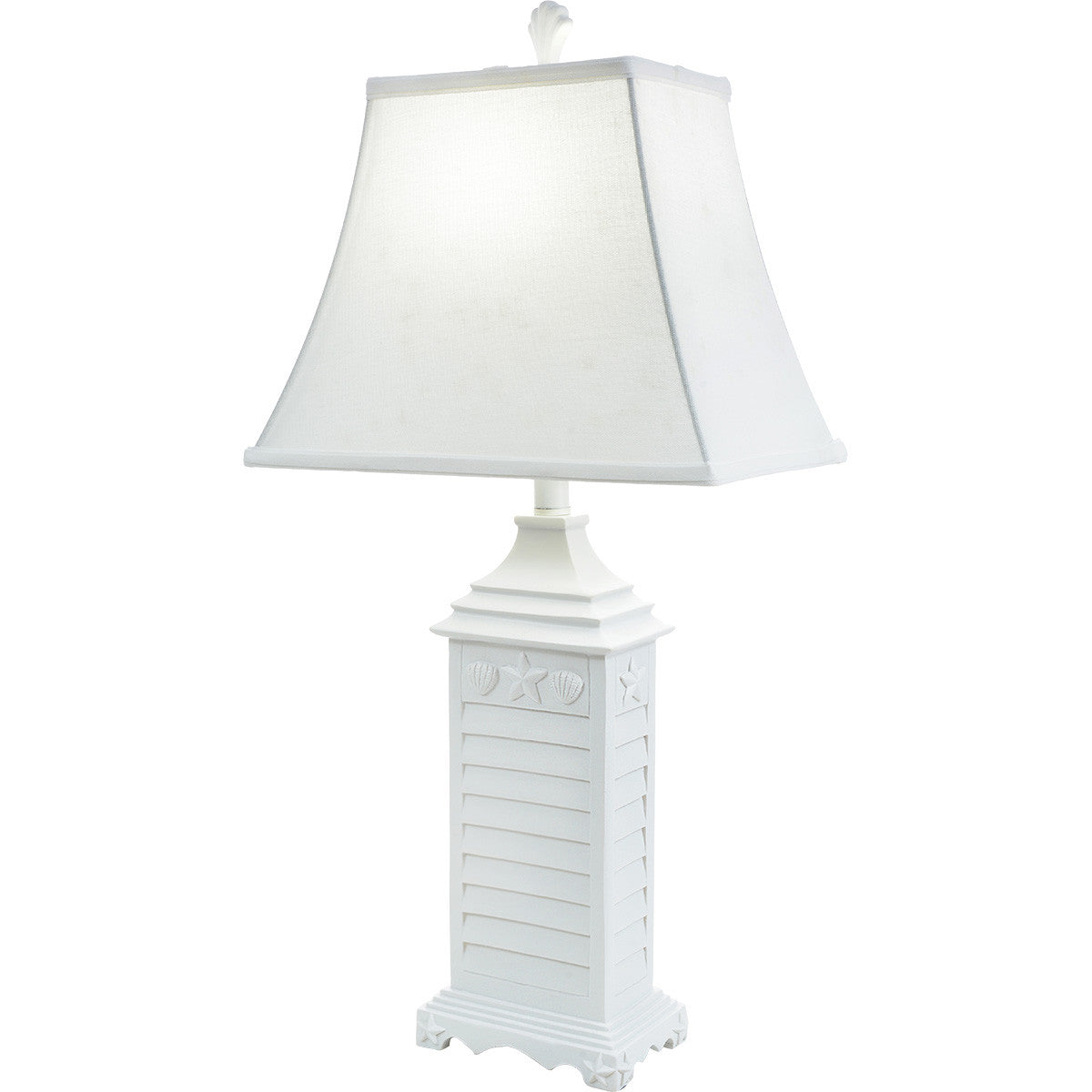 White Shell Shutter Table Lamp