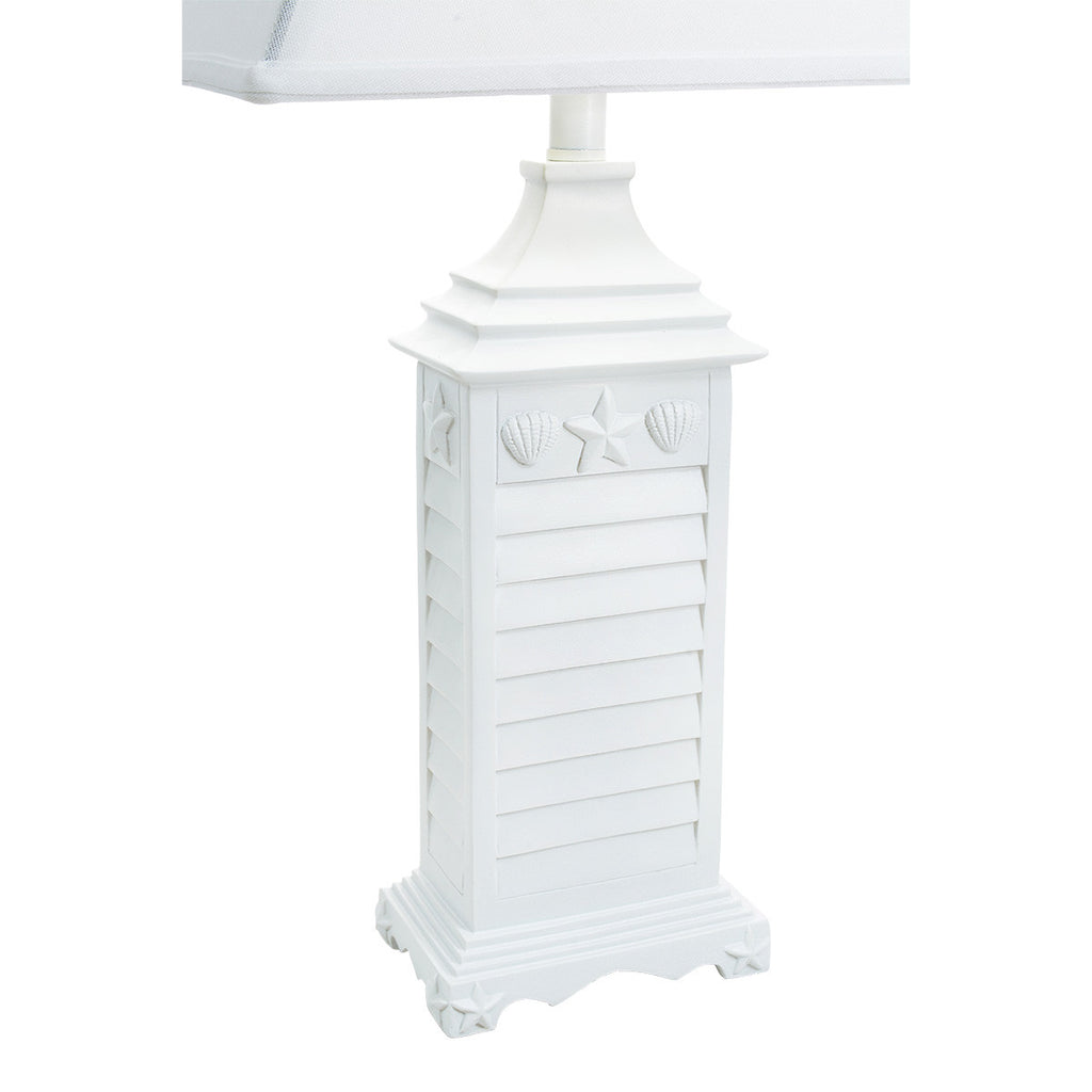White Shell Shutter Table Lamp
