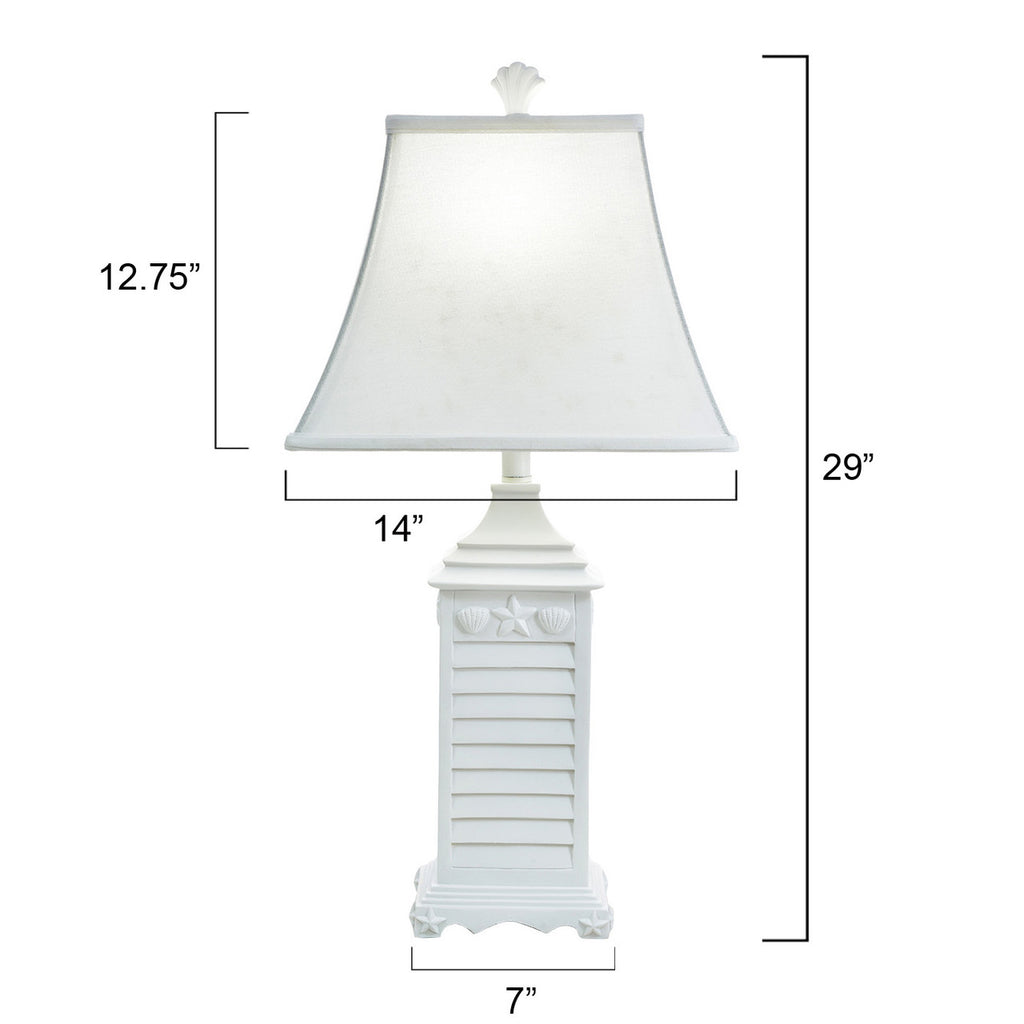 White Shell Shutter Table Lamp