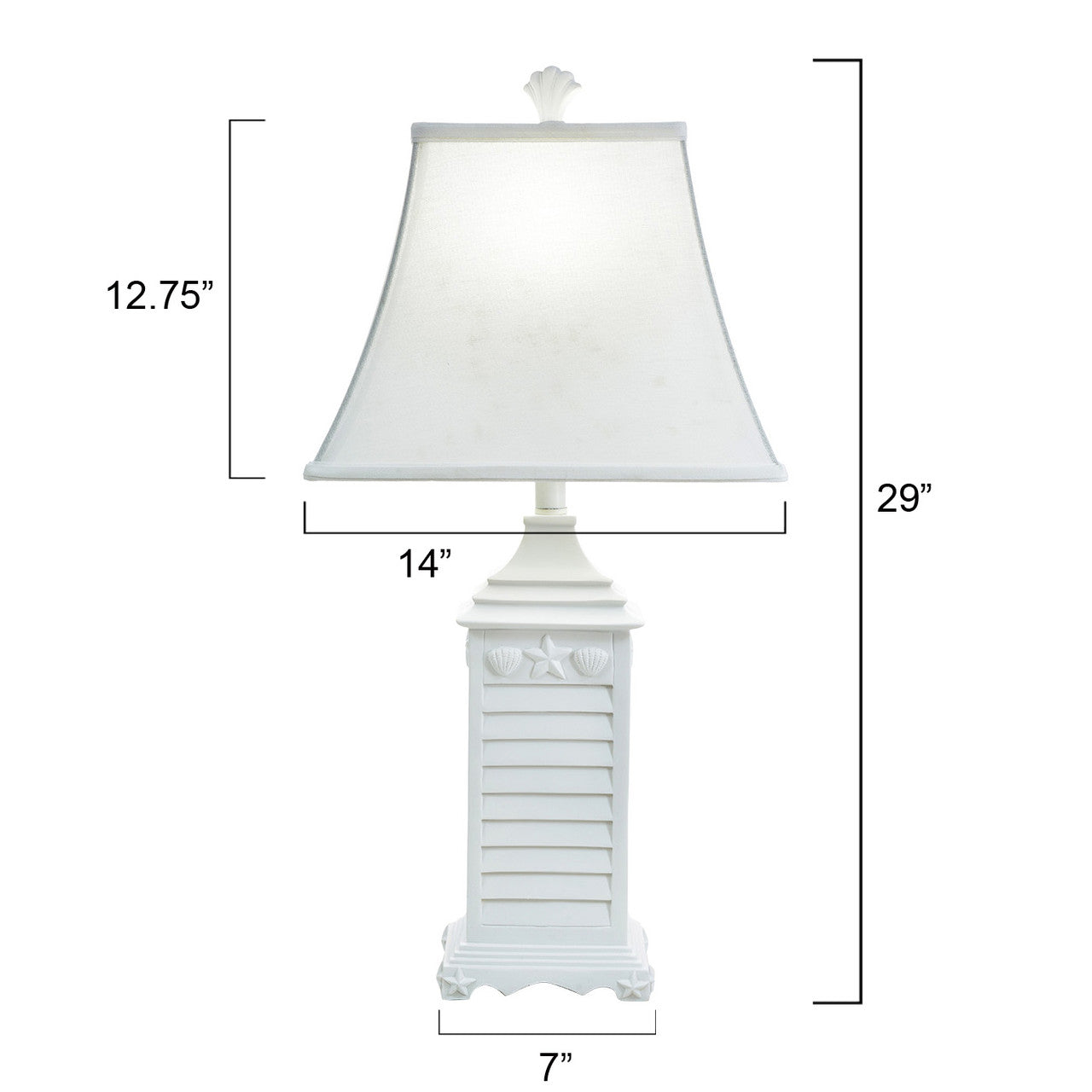 White Shell Shutter Table Lamp