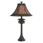 Palm Tree Table Lamp with Rattan Shade