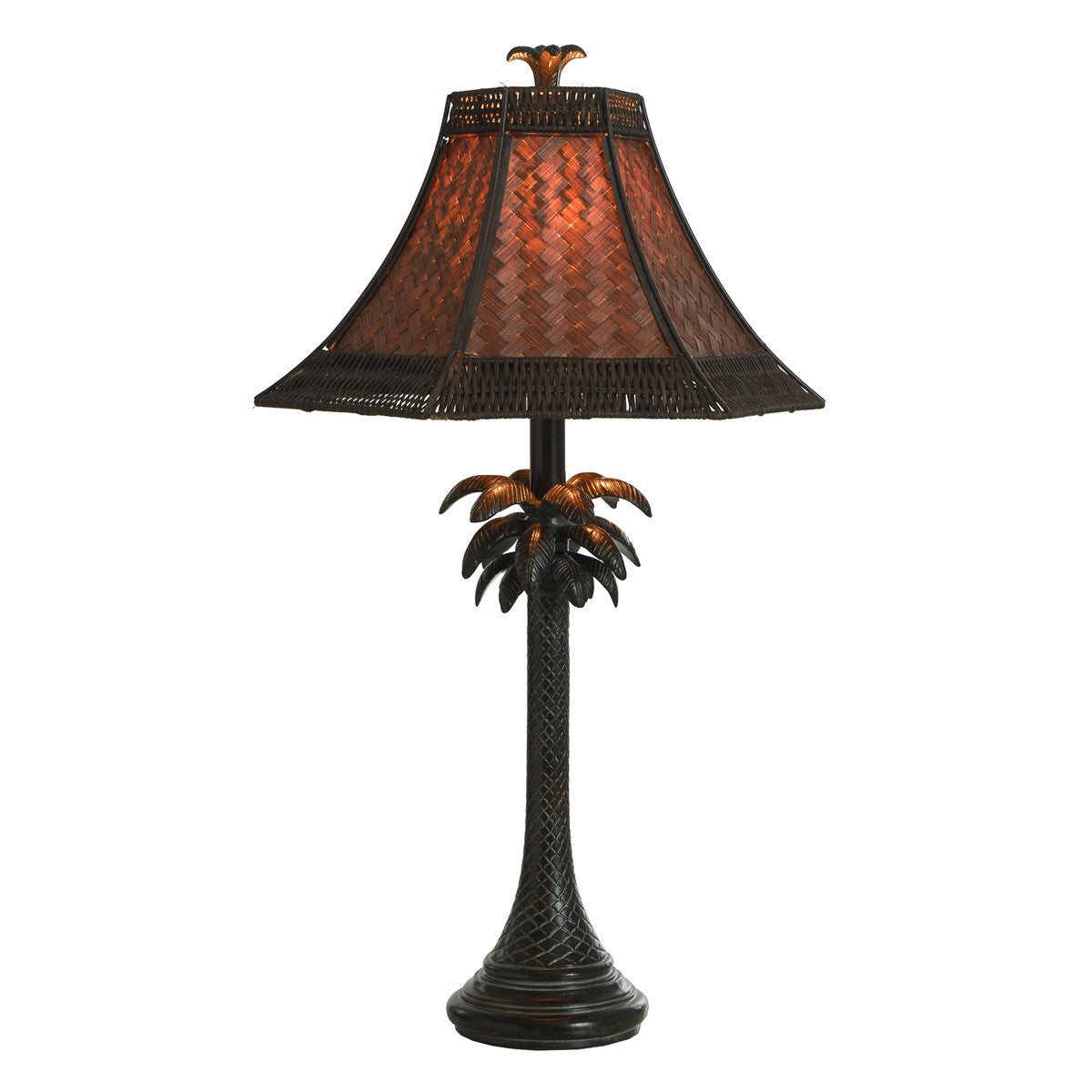 Palm Tree Table Lamp with Rattan Shade