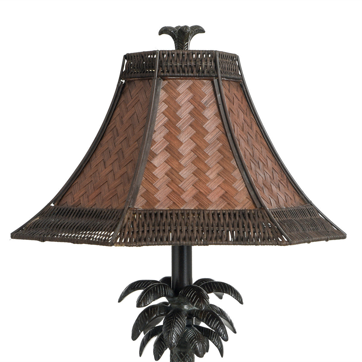 Palm Tree Table Lamp with Rattan Shade