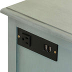 Bangor Seafoam Side Table with Cabinet and Power Outlet/USB Ports - OUT OF STOCK UNTIL 09/30/2026