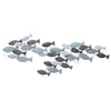 Misty Fish School Metal Wall Art