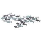 Misty Fish School Metal Wall Art