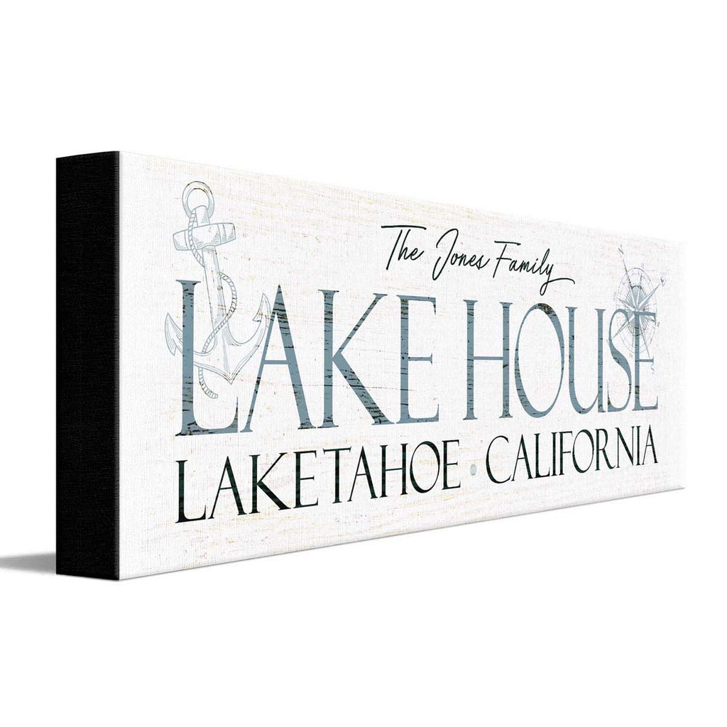Family Lake House Personalized Wall Art