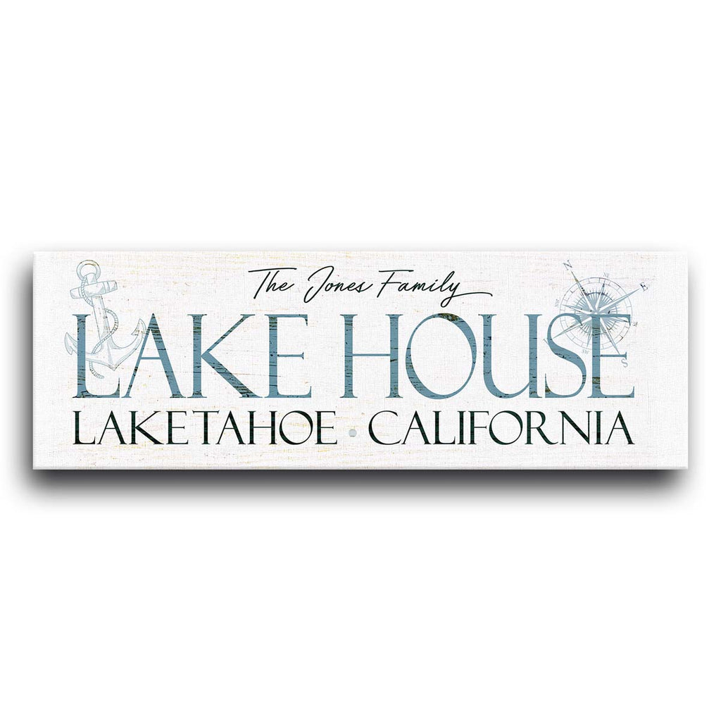 Family Lake House Personalized Wall Art