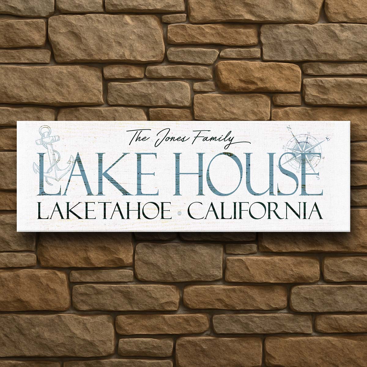 Family Lake House Personalized Wall Art