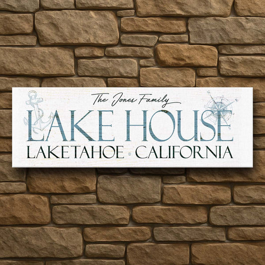 Family Lake House Personalized Wall Art