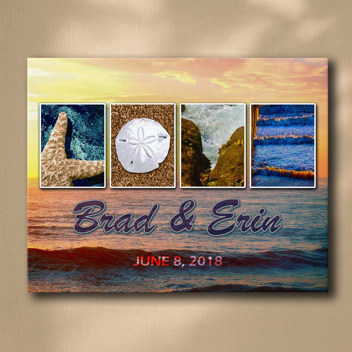 Coastal Love Personalized Wall Art