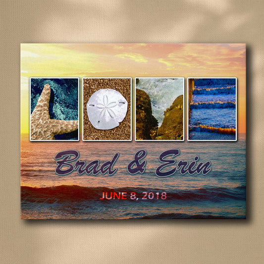 Coastal Love Personalized Wall Art