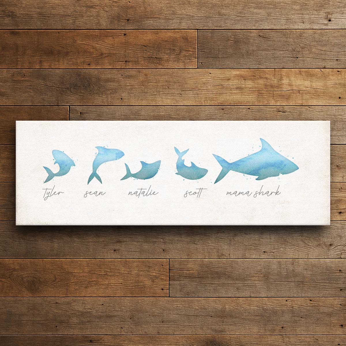 Shark Family Personalized Wall Art